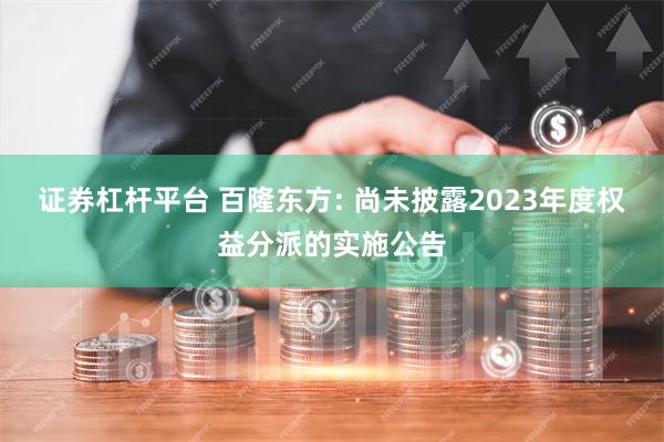 证券杠杆平台 百隆东方: 尚未披露2023年度权益分派的实施公告