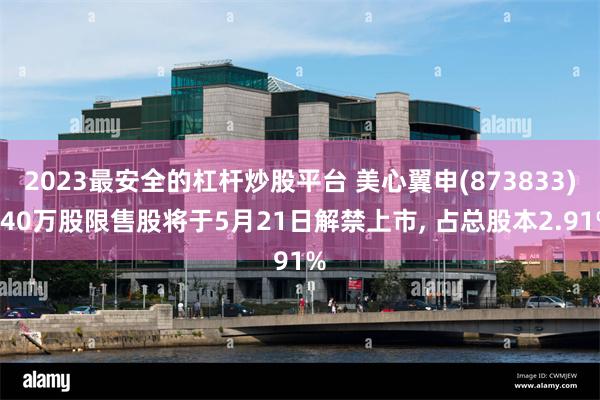 2023最安全的杠杆炒股平台 美心翼申(873833)240万股限售股将于5月21日解禁上市, 占总股本2.91%