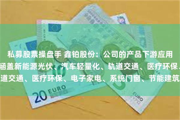 私募股票操盘手 鑫铂股份：公司的产品下游应用覆盖的行业较为全面，涵盖新能源光伏、汽车轻量化、轨道交通、医疗环保、电子家电、系统门窗、节能建筑等领域