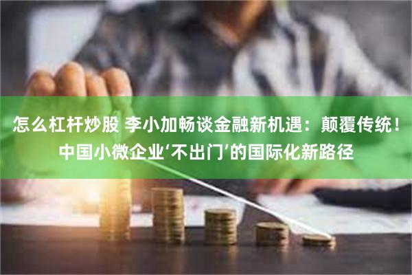 怎么杠杆炒股 李小加畅谈金融新机遇：颠覆传统！中国小微企业‘不出门’的国际化新路径